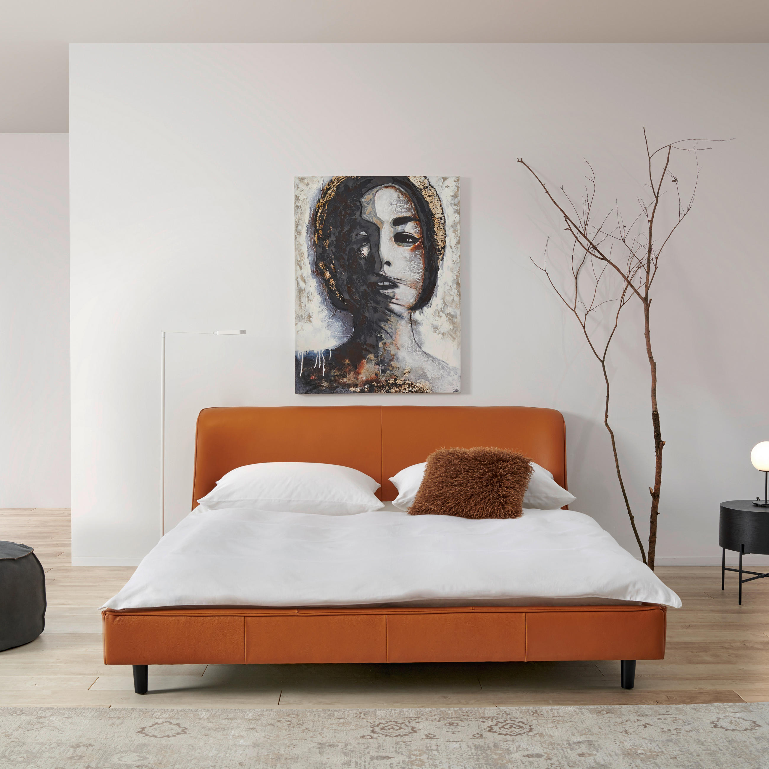 TAPECIRANI KREVET   180/200 cm   smeđa  - crna/smeđa, Moderno, koža/drvo (180/200cm) - Livetastic