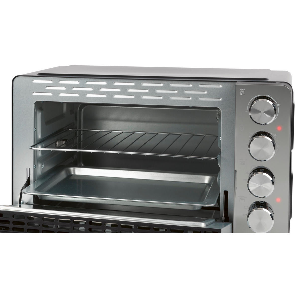 MINIBACKOFEN  - Schwarz, Basics, Glas/Metall (52,4/29,7/41,7cm) - Bomann