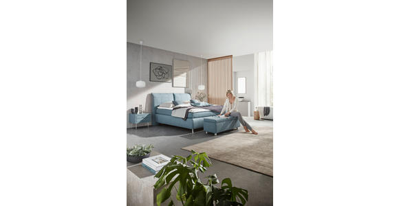 BOXSPRINGBETT 180/200 cm  in Hellblau  - Alufarben/Hellblau, KONVENTIONELL, Textil (180/200cm) - Dieter Knoll