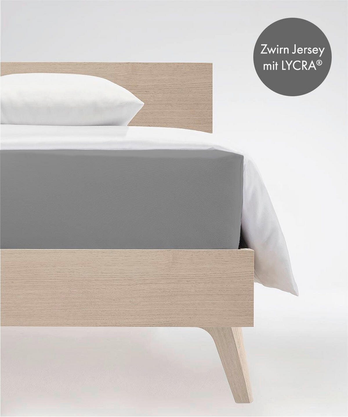 BOXSPRING-FIXLEINTUCH - Dunkelgrau, Basics, Textil (140-160/200-210cm) - Fleuresse