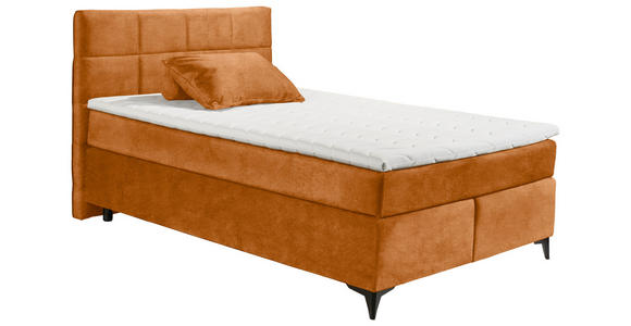 BOXSPRINGBETT 140/200 cm  in Orange  - Schwarz/Orange, Design, Holzwerkstoff/Kunststoff (140/200cm) - Xora