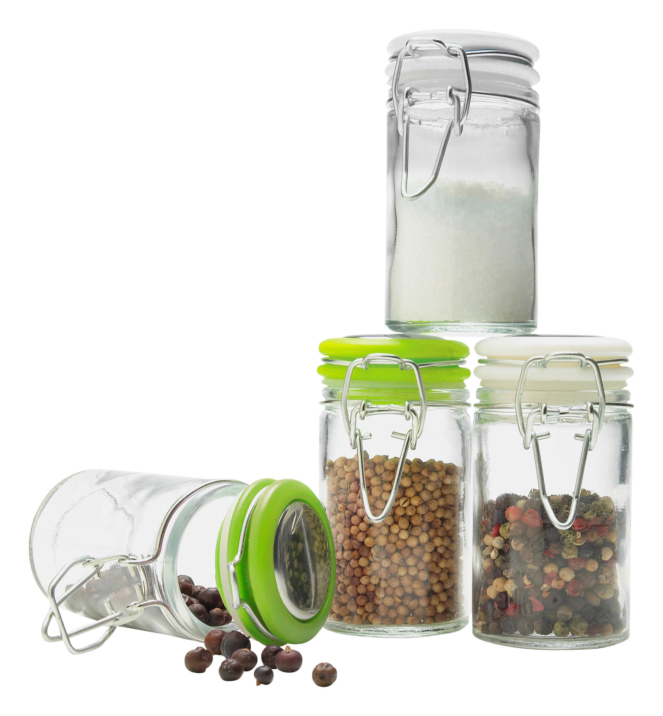 ÉTELTÁROLÓ DOBOZ  0,06 l  - világoszöld/fehér, Basics, műanyag/Üveg (4,5/8,8cm) - Homeware Profession.