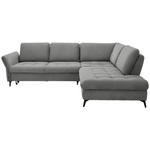 ECKSOFA in Bouclé Hellgrau  288/233 cm  - Hellgrau/Schwarz, Natur, Textil/Metall (288/233cm) - Valnatura