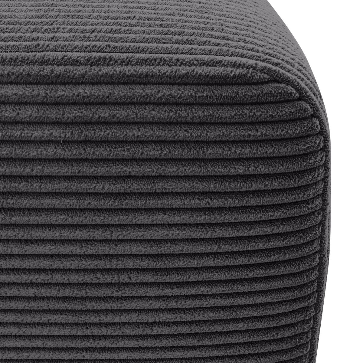 ECKSOFA Anthrazit Cord  - Anthrazit/Schwarz, KONVENTIONELL, Kunststoff/Textil (217/146cm) - Carryhome