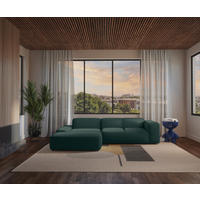 ECKSOFA HANNAH Grün Cord  - Schwarz/Grün, Design, Kunststoff/Textil (200/304cm) - MID.YOU
