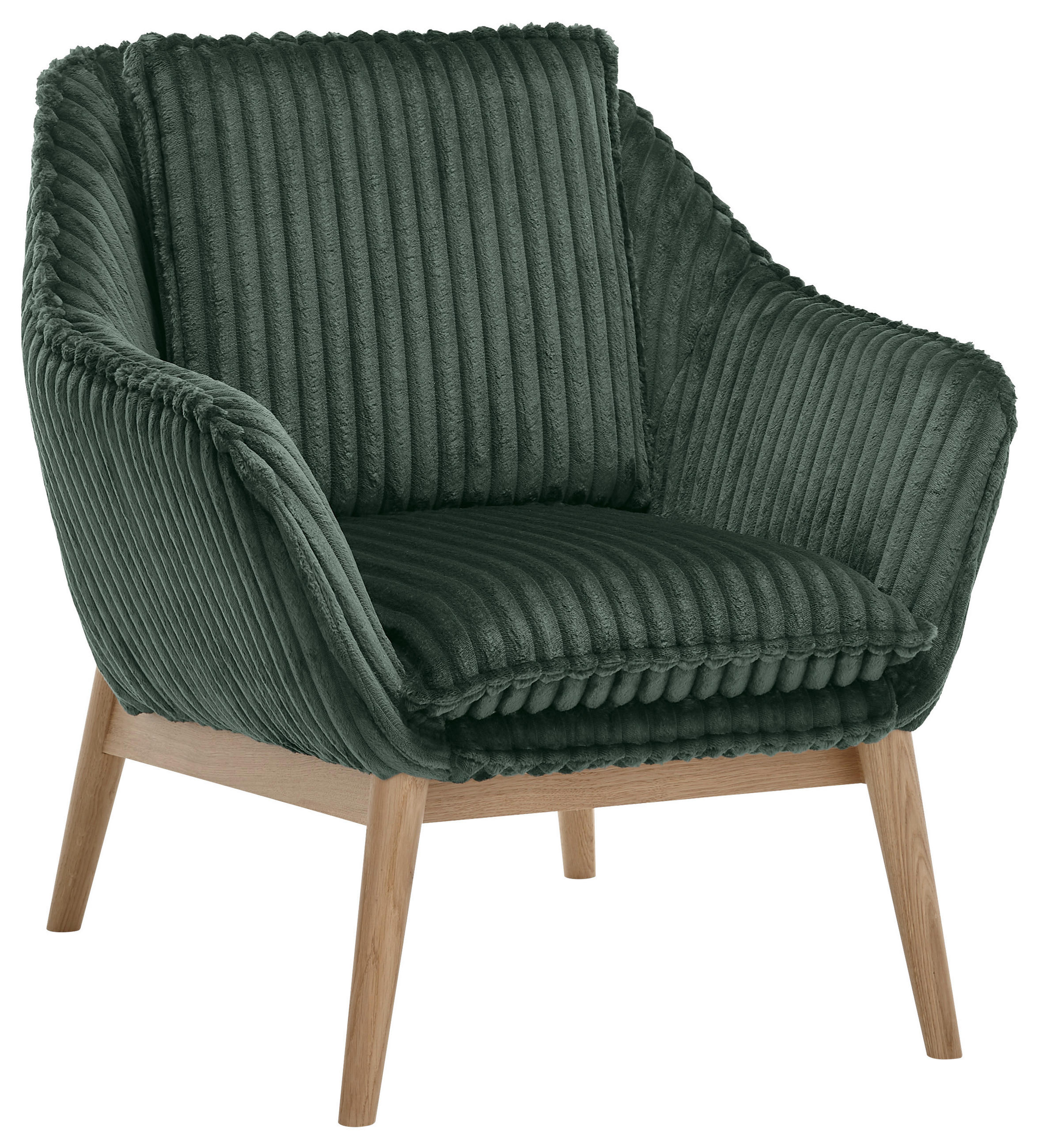 SESSEL Cord Olivgrün    - Naturfarben/Olivgrün, KONVENTIONELL, Holz/Textil (77/90/85cm) - SetOne by Musterring