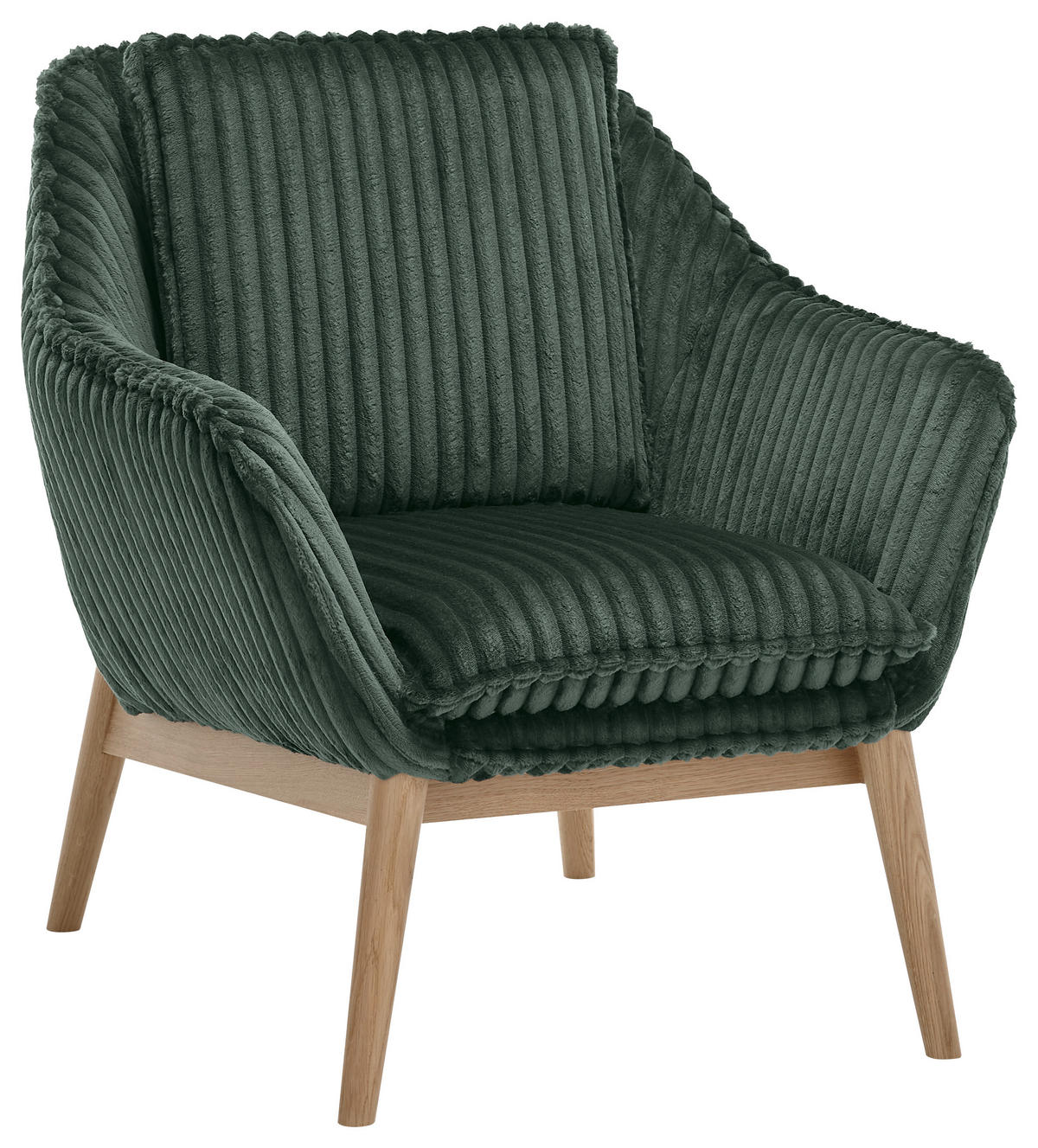 SESSEL Cord Olivgrün    - Naturfarben/Olivgrün, KONVENTIONELL, Holz/Textil (77/90/85cm) - SetOne by Musterring