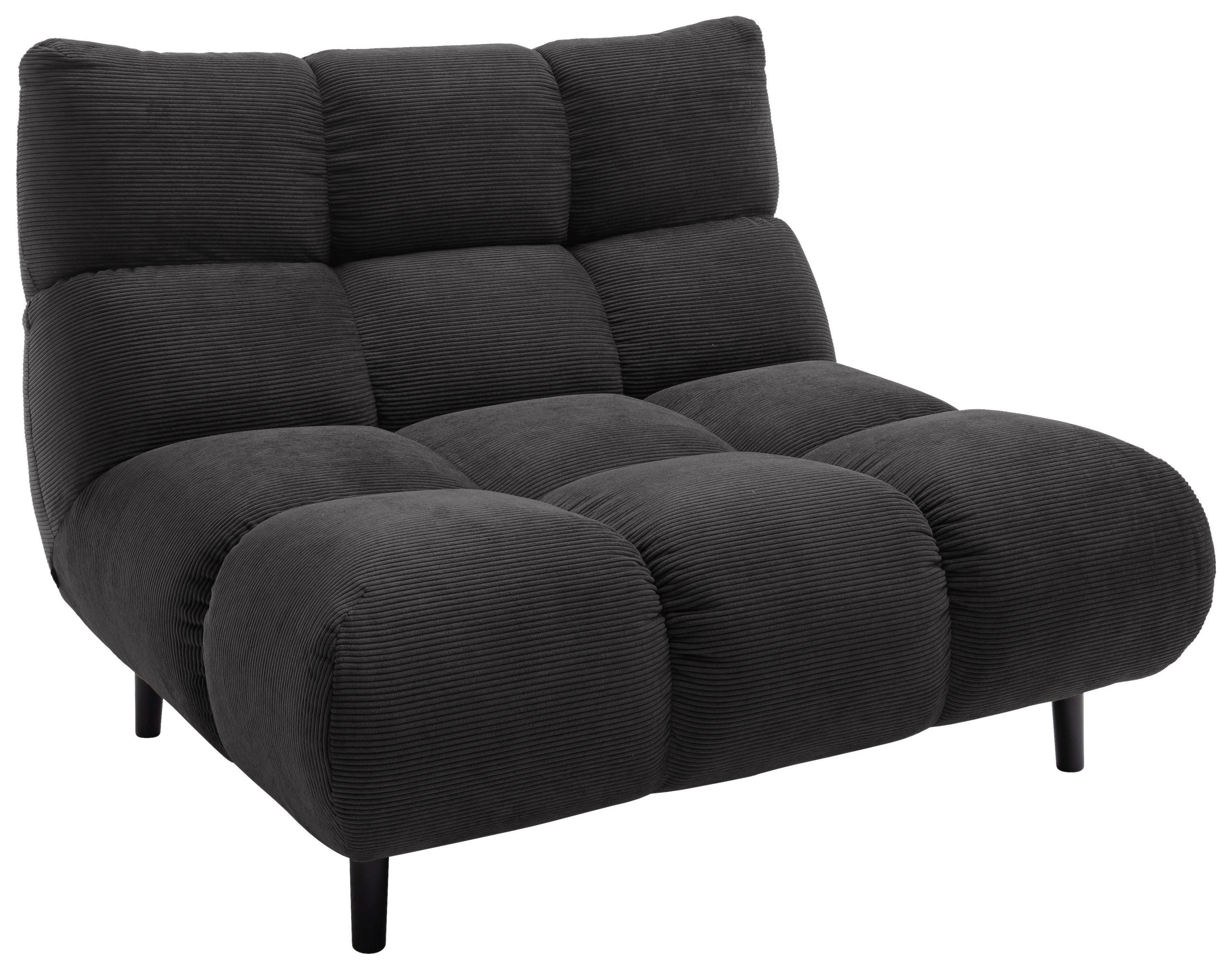 SESSEL in Feincord Mokka  - Schwarz/Mokka, Design, Holz/Textil (112/85/108cm) - Pure Home Lifestyle