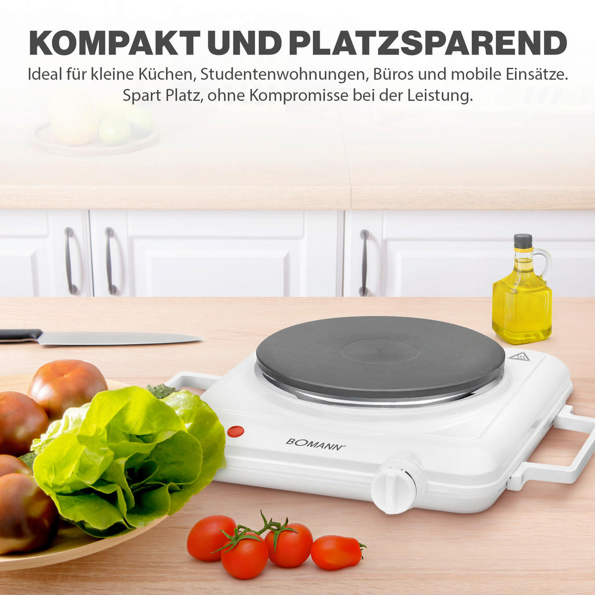 KOCHPLATTE  - Weiß Hochglanz, Basics, Metall (36/7/28,5cm) - Bomann