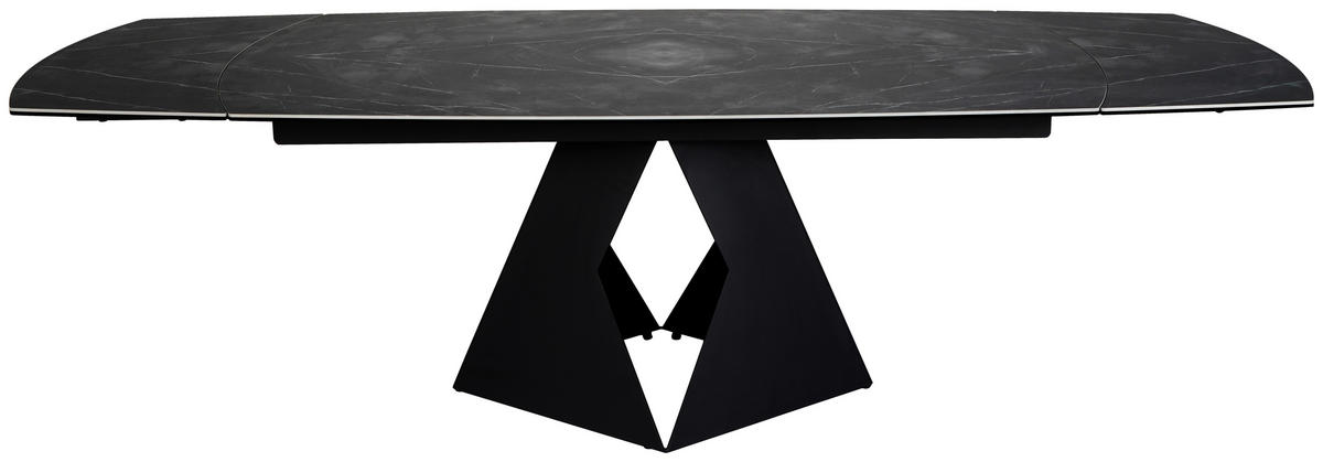 JEDILNA MIZA, črna  - črna, Design, kovina/steklo (180-260/95/76cm) - Stylife