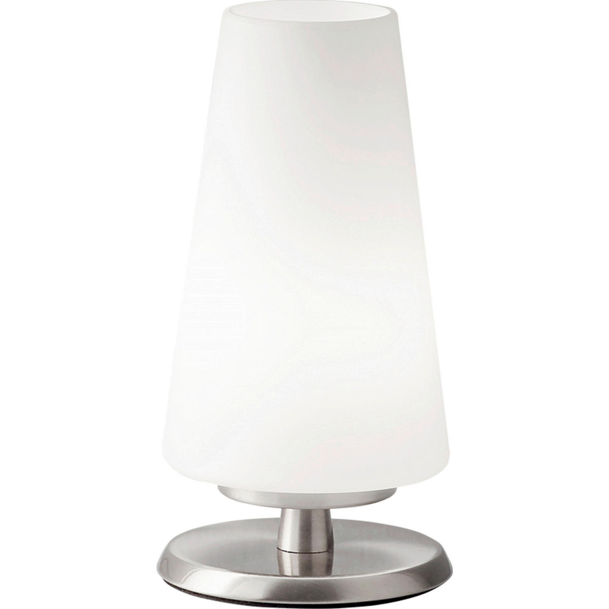LED-TISCHLEUCHTE Milady 11/19 cm   - Weiß/Nickelfarben, Basics, Glas/Metall (11/19cm) - Fabas Luce