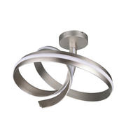 LED-DECKENLEUCHTE Cisenna 70/55 cm  - Weiß/Nickelfarben, Design, Kunststoff/Metall (70/55cm) - Cinque