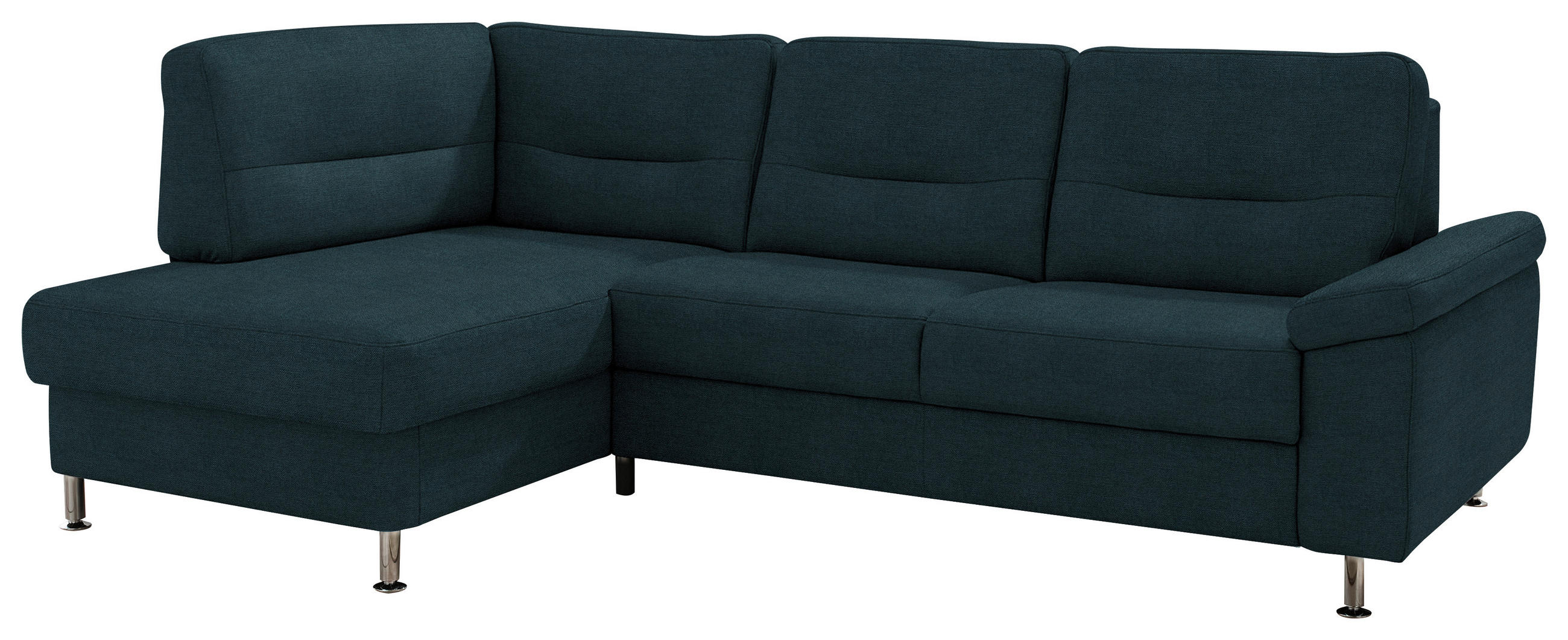 ECKSOFA Flachgewebe Opal  - Opal/Alufarben, Konventionell, Textil/Metall (160/244cm) - Beldomo Comfort