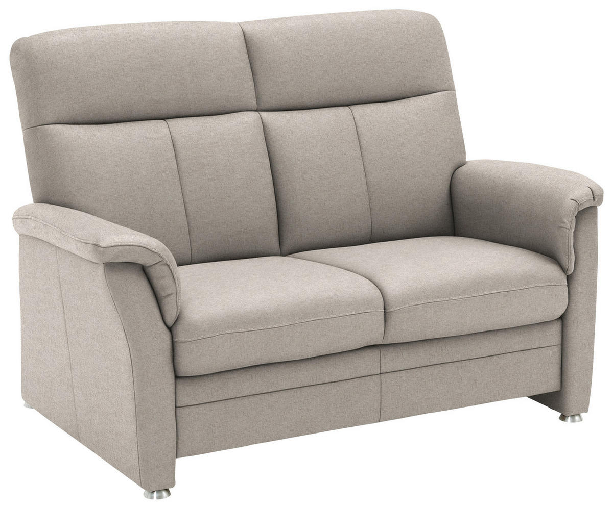 2-SITZER-SOFA  in Flachgewebe Beige  - Beige/Alufarben, KONVENTIONELL, Textil/Metall (142/100/89cm) - Beldomo Comfort