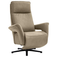 RELAXSESSEL Leder Hellbraun  - Hellbraun/Schwarz, Design, Leder/Metall (83/112/87-174cm) - Valdera