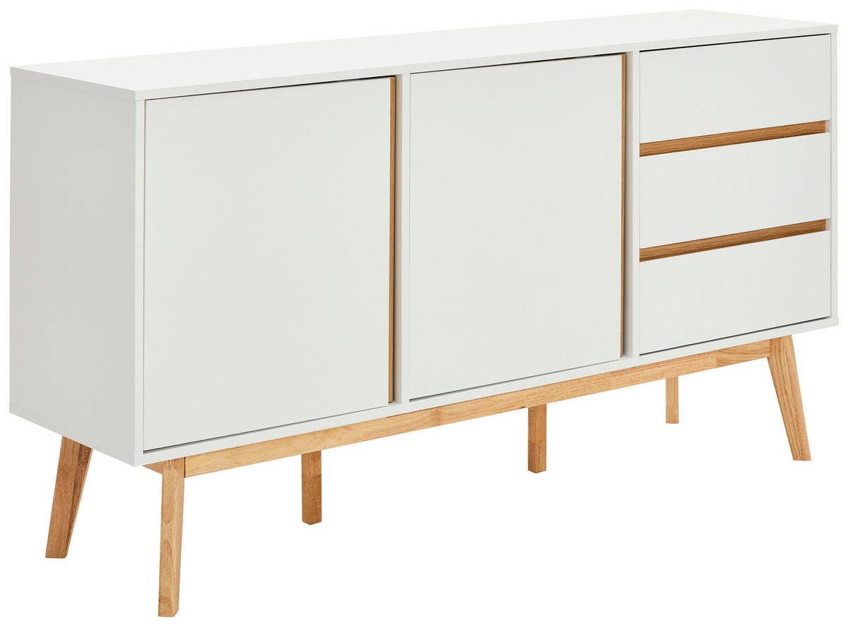 SIDEBOARD 150/80/40 cm  - vit/naturfärgad, Design, trämaterial/trä (150/80/40cm) - MID.YOU