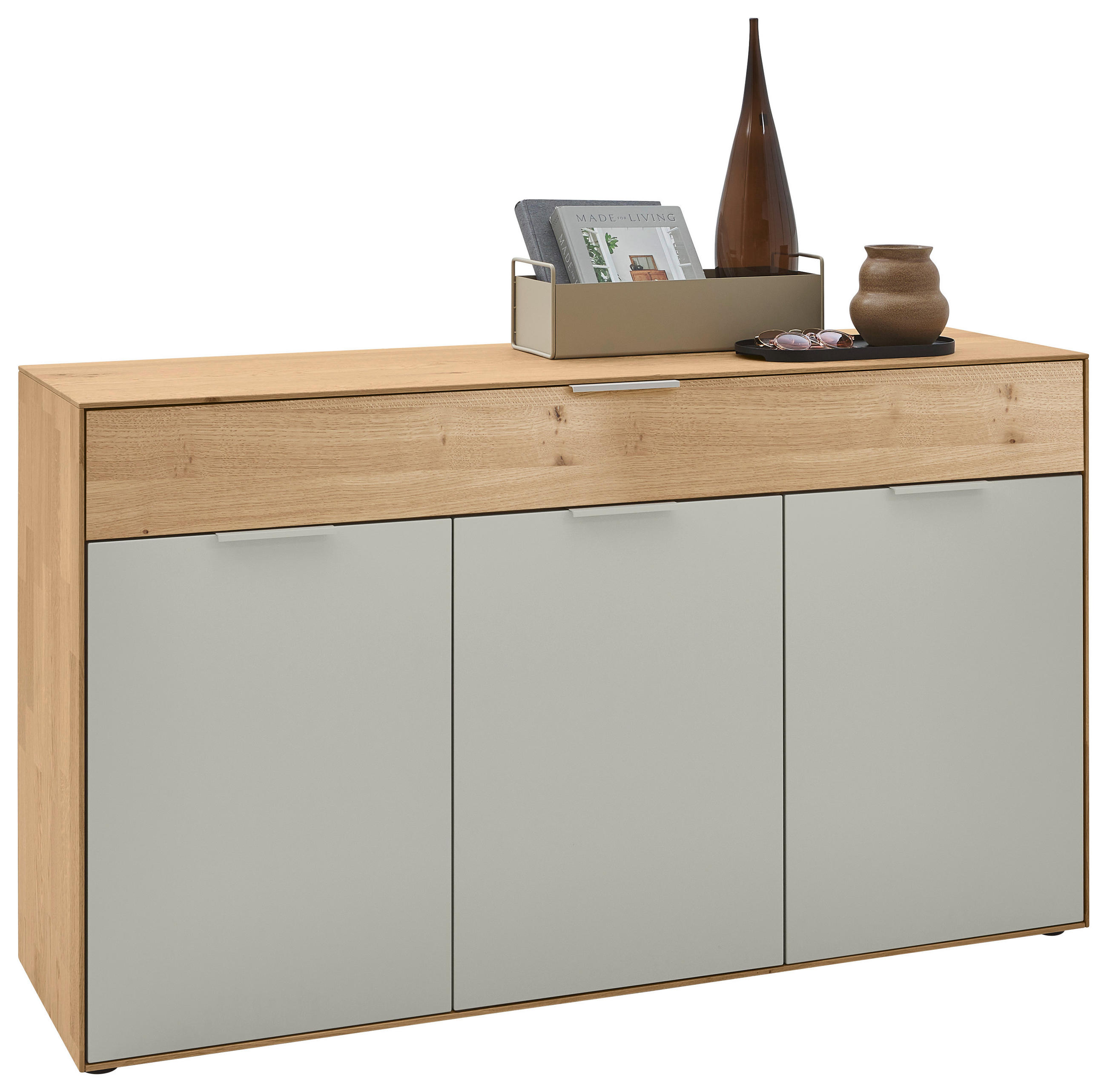 SIDEBOARD  152/88/45 cm 1 Schublade(n)  - Wildeiche/Perlmutt, Design, Holz/Holzwerkstoff (152/88/45cm) - Valnatura