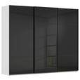 SCHWEBETÜRENSCHRANK  in Grau, Schwarz  - Schwarz/Grau, KONVENTIONELL, Glas/Holzwerkstoff (242/223/68cm) - Novel