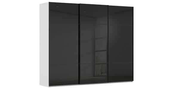 SCHWEBETÜRENSCHRANK in Grau, Schwarz - Schwarz/Grau, KONVENTIONELL, Glas/Holzwerkstoff (242/223/68cm) - Novel