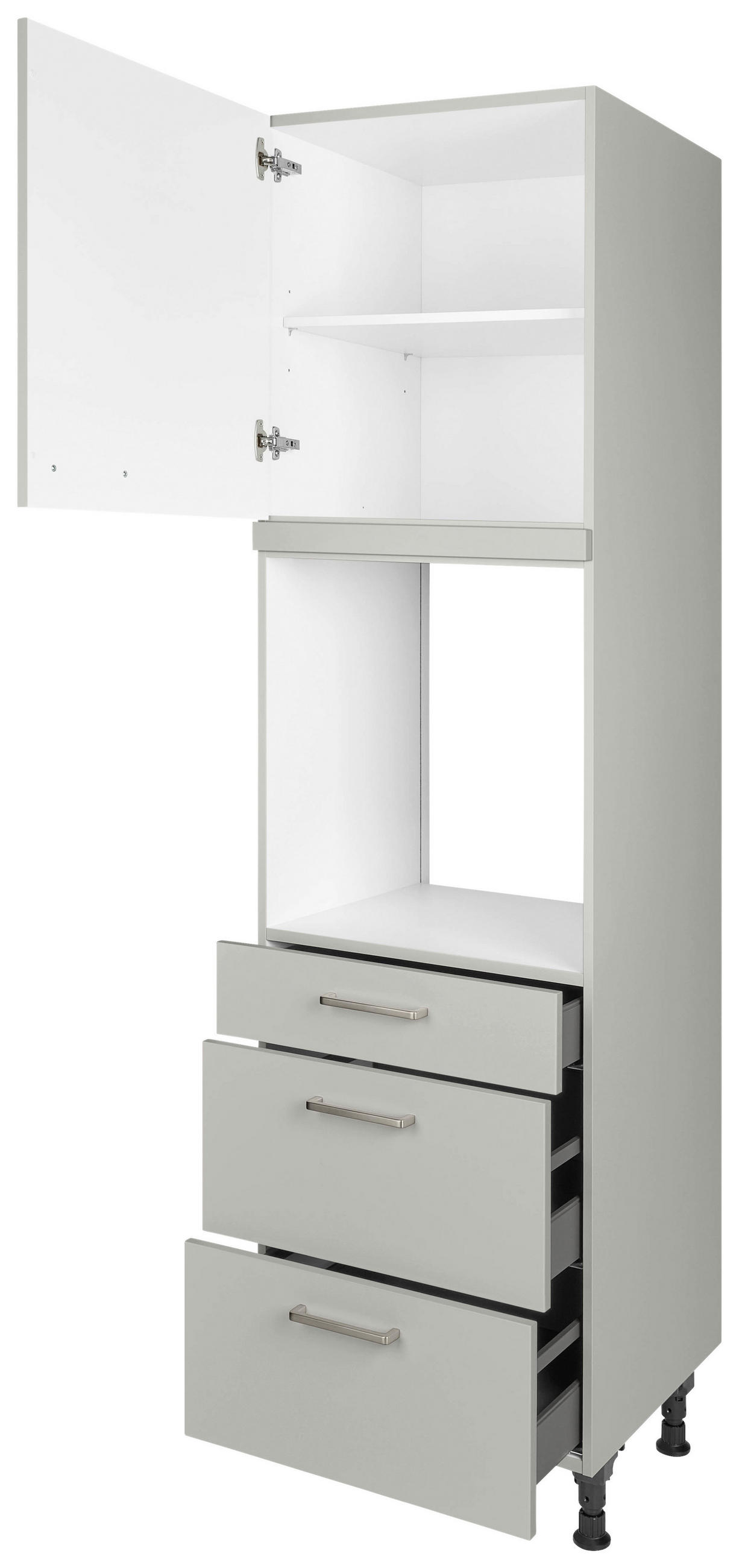 GERÄTEUMBAUSCHRANK 60/216,6/58 cm in Grau - Edelstahlfarben/Grau, MODERN, Holzwerkstoff/Metall (60/216,6/58cm) - Nobilia