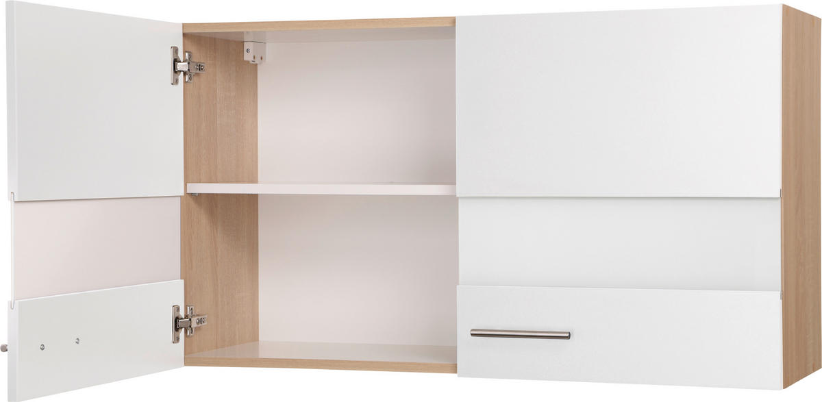 VÄGGSKÅP 100/56,1/34,6 cm  i ekfärgad, vit  - vit/silver, Basics, metall/trämaterial (100/56,1/34,6cm) - Respekta