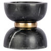KERZENHALTER - Goldfarben/Schwarz, Trend, Stein/Metall (12.75/12.75/14cm) - Kayoom