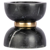 KERZENHALTER - Goldfarben/Schwarz, Trend, Stein/Metall (12.75/12.75/14cm) - Kayoom