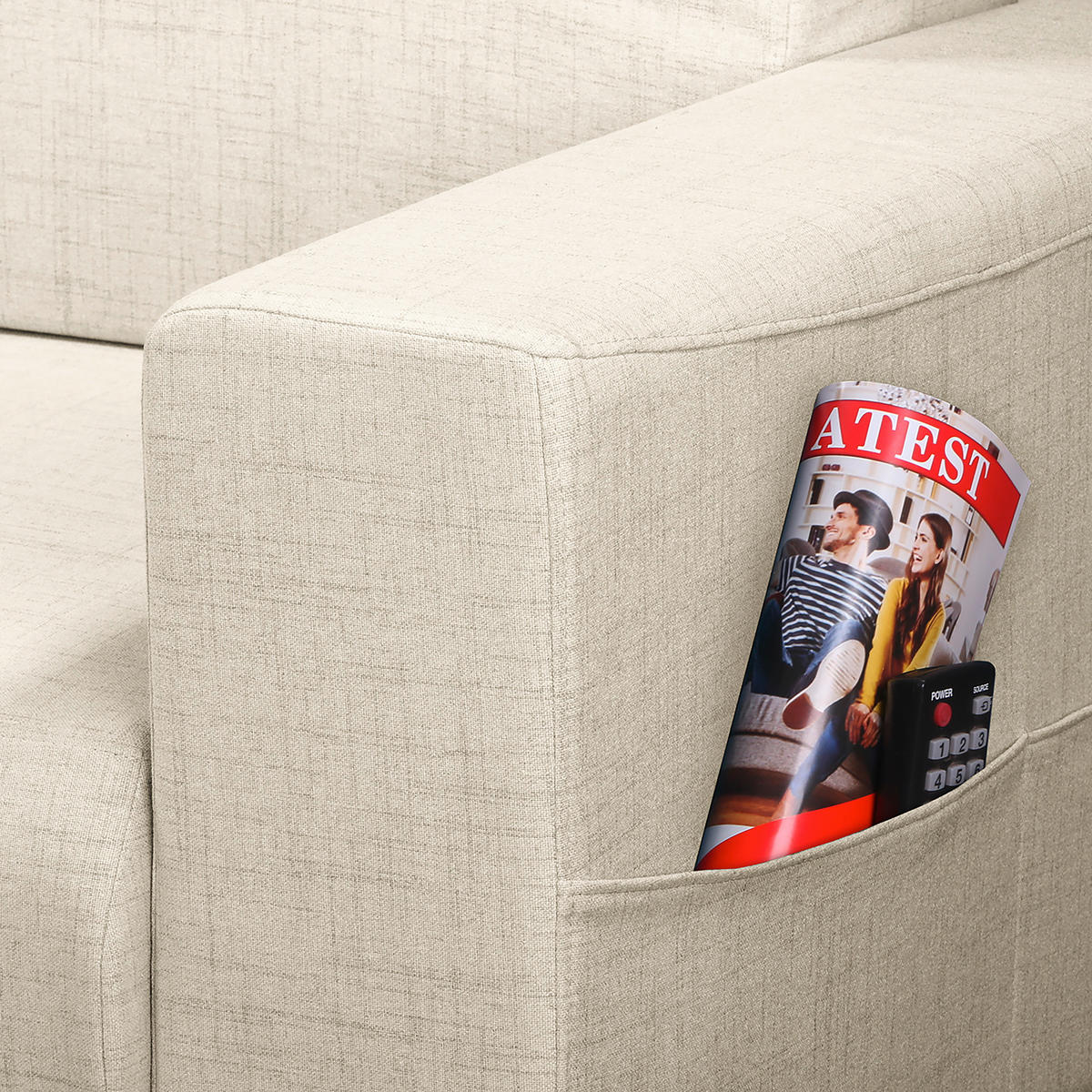 ECKSOFA in Textilgeflecht Hellgrau  - Wengefarben/Hellgrau, Design, Holz/Textil (257/174cm) - Livetastic