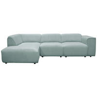 ECKSOFA  Cord Mintgrün  - Schwarz/Mintgrün, Design, Kunststoff/Textil (163/275cm) - MID.YOU