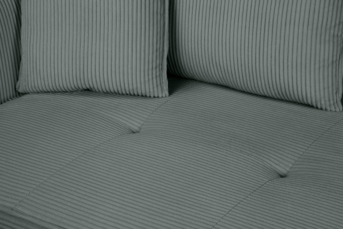 RÉCAMIERE ELIO Grau Cord  inkl. Zierkissen, Rückenkissen  - Schwarz/Grau, Design, Holz/Kunststoff (97/79/150cm) - P & B