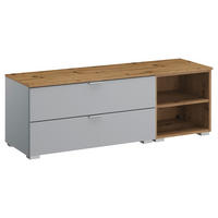 TV-ELEMENT - Eichefarben/Alufarben, Trend, Holzwerkstoff/Metall (120/42/42cm) - Stylife
