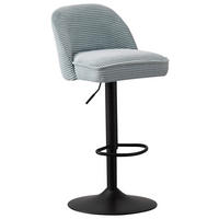 BARSKI STOL, črna, svetlo modra  - svetlo modra/črna, Design, kovina/tekstil (46/90-112/50cm) - Xora