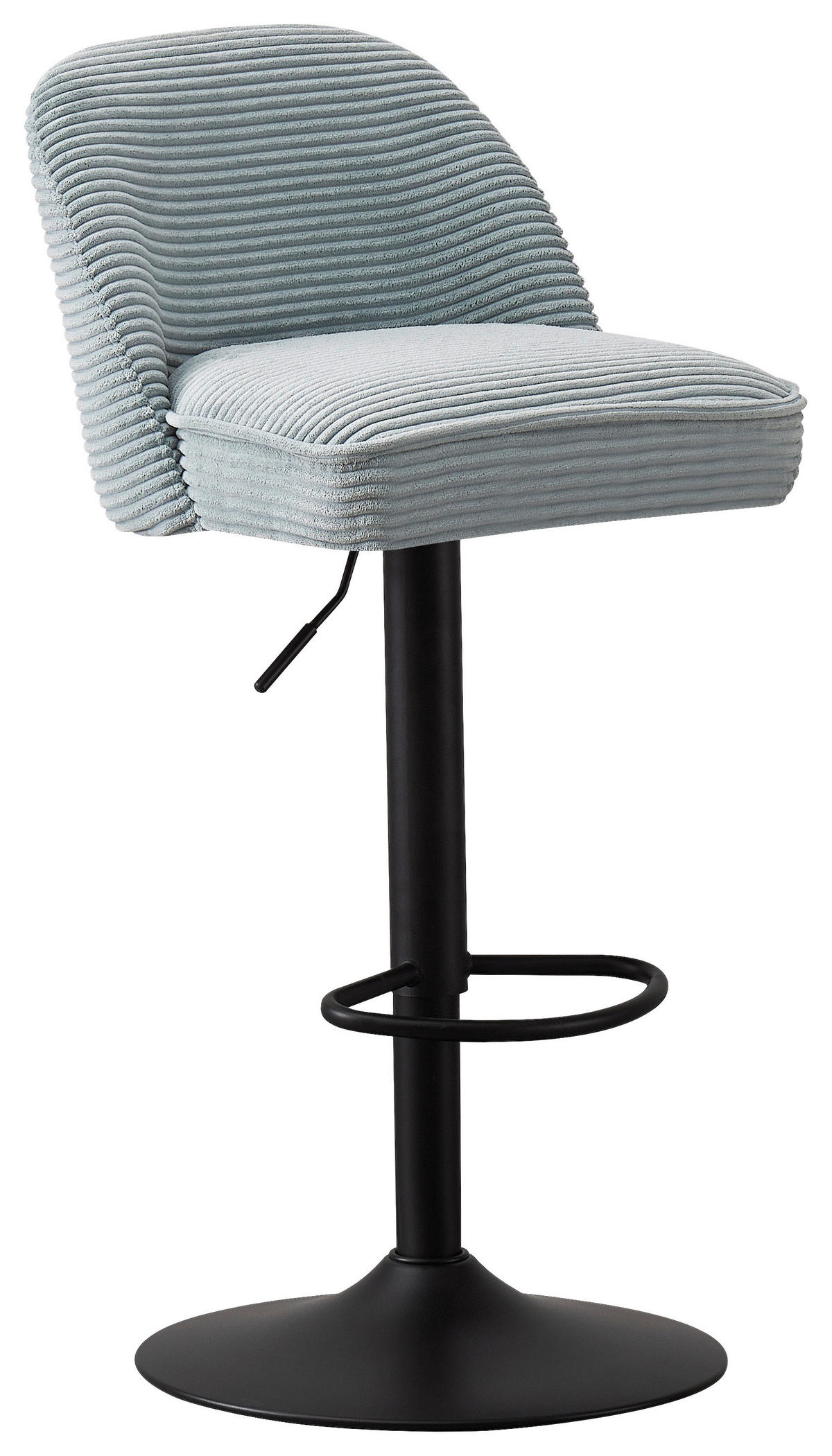 BARSKI STOL, črna, svetlo modra  - svetlo modra/črna, Design, kovina/tekstil (46/90-112/50cm) - Xora