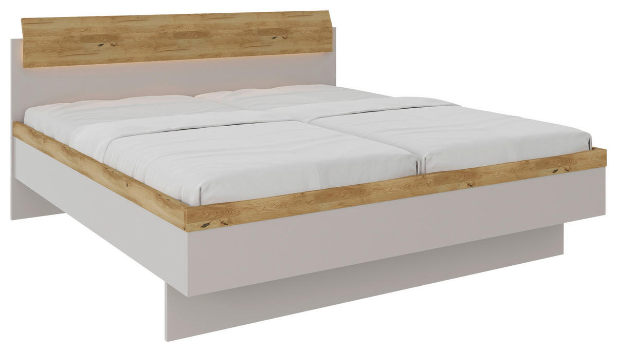 POSTEL, 180/200 cm, barvy dubu, světle šedá - barvy dubu/světle šedá, Moderní, dřevo/kompozitní dřevo (180/200cm) - Dieter Knoll