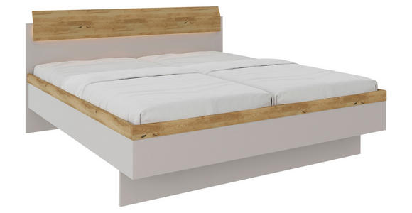BETT 180/200 cm in Hellgrau, Eichefarben - Eichefarben/Hellgrau, MODERN, Holz/Holzwerkstoff (180/200cm) - Xora