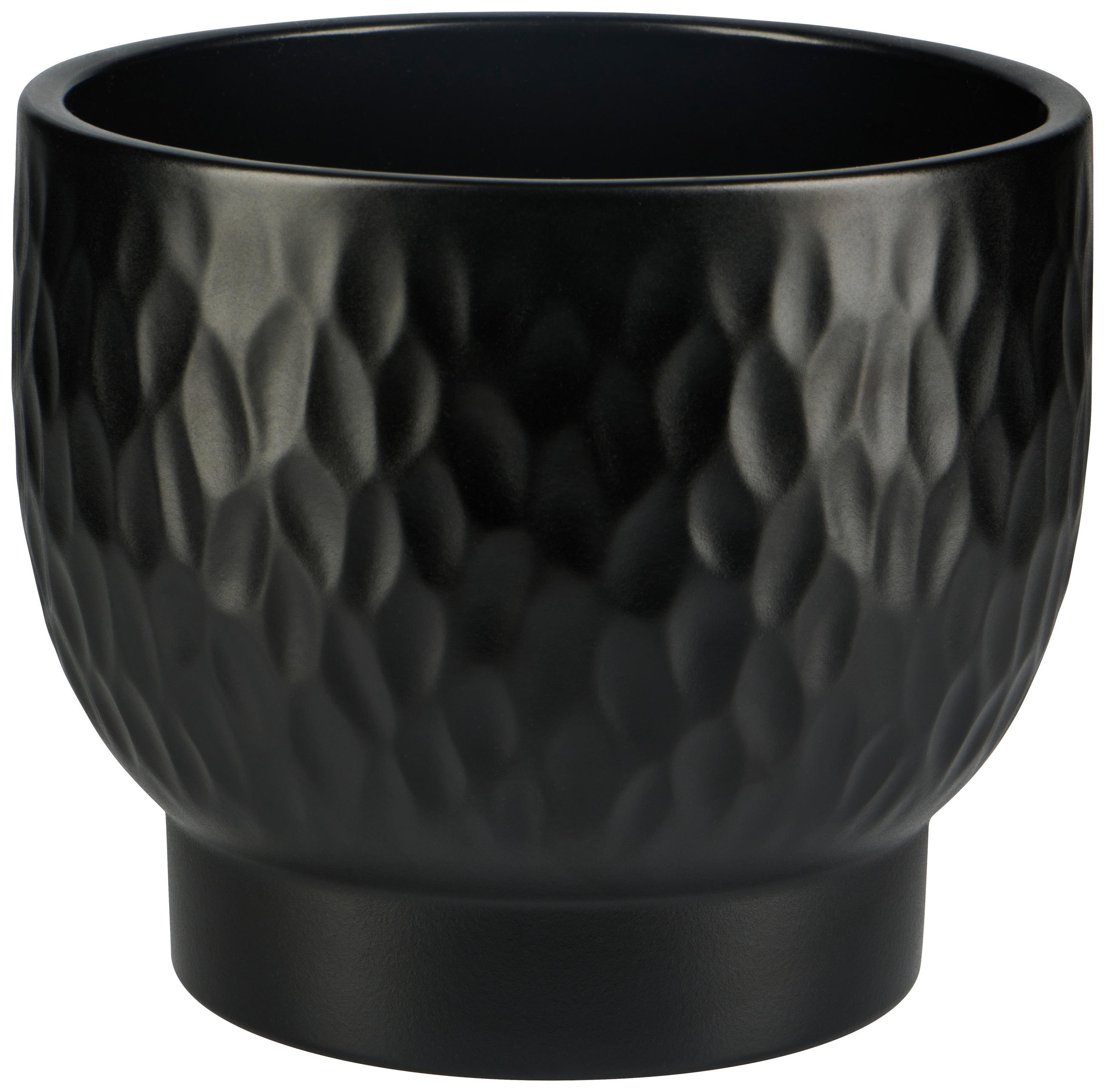 OBAL NA KVĚTINÁČ keramika, 18/18/16 cm - černá, Basics, keramika (18/18/16cm)