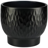 OBAL NA KVĚTINÁČ keramika, 18/18/16 cm - černá, Basics, keramika (18/18/16cm)