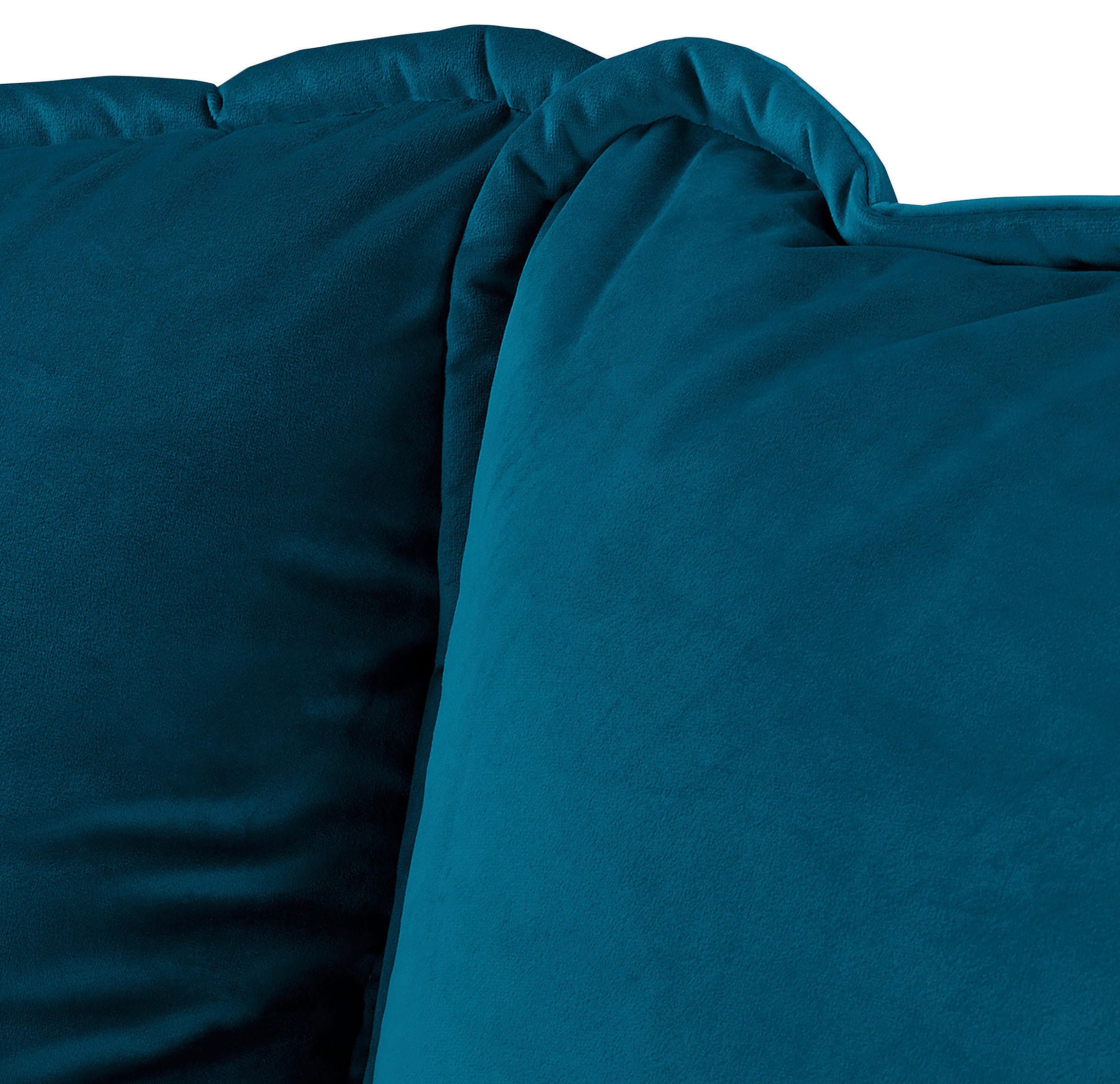 3-SITZER-SOFA in Mikrofaser Blau - Wengefarben/Blau, Design, Holz/Textil (193/86/87cm) - Livetastic