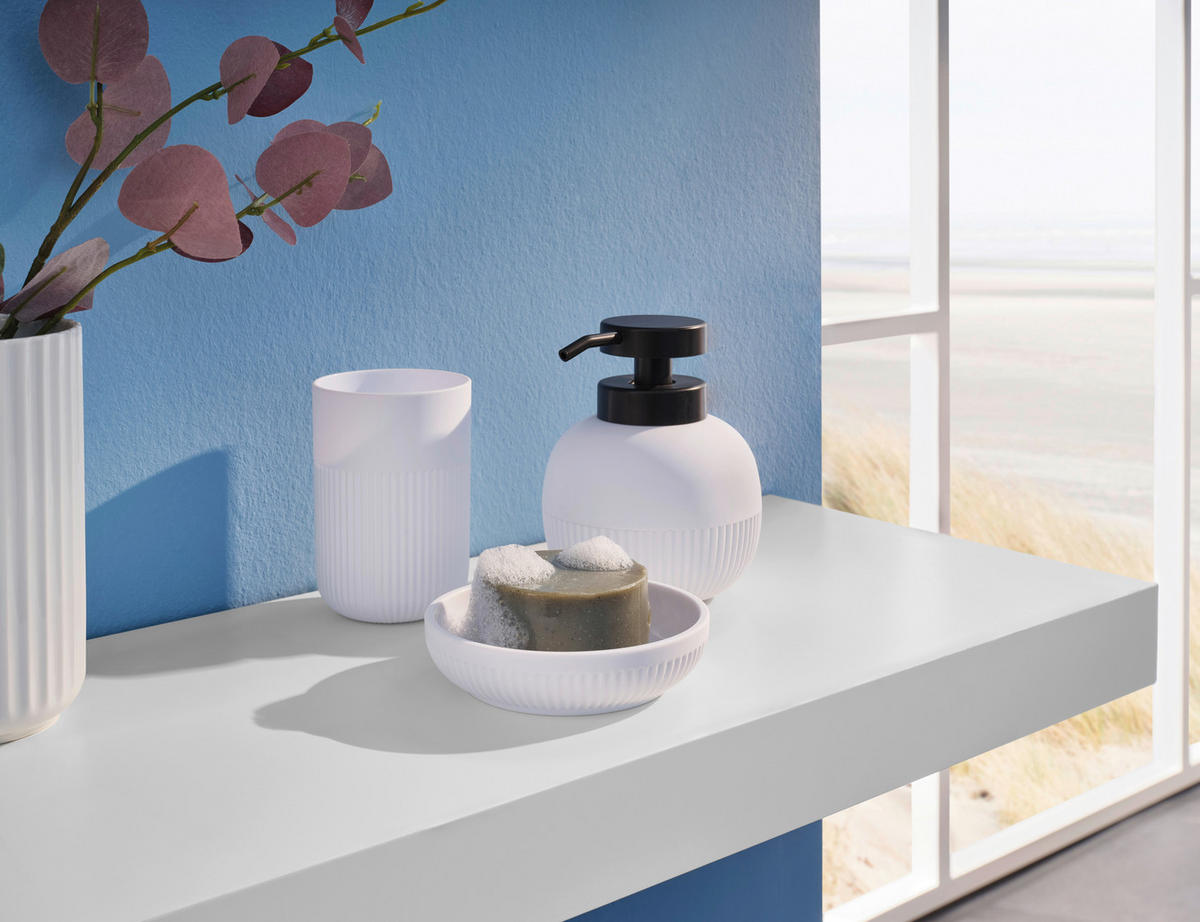 ZAHNPUTZBECHER Kunststoff  - Weiss, Design, Kunststoff (7,2/10,6/7,2cm) - Kleine Wolke