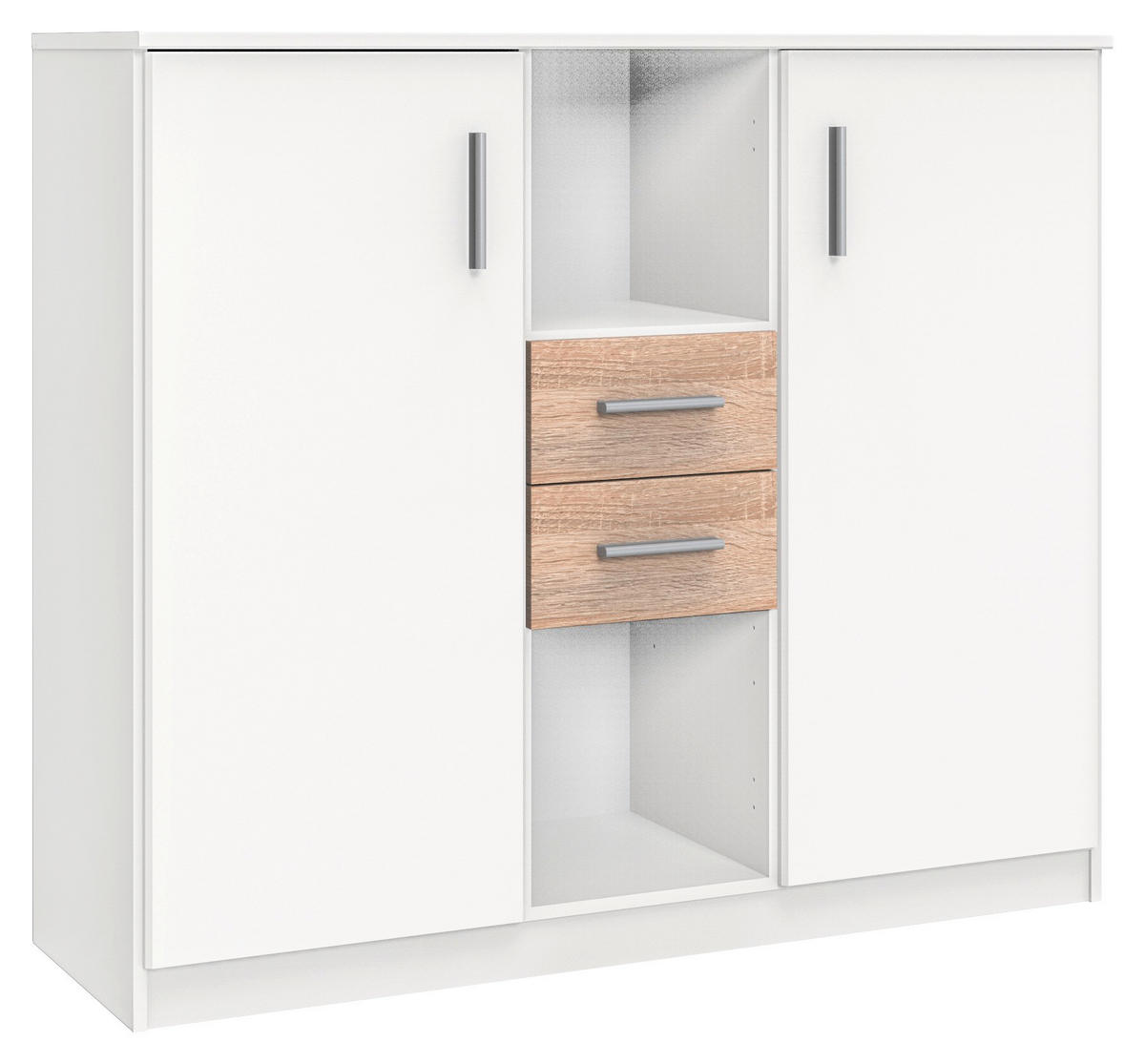 SIDEBOARD  in 122/105/41 cm  - Eichefarben/Alufarben, KONVENTIONELL, Holzwerkstoff/Kunststoff (122/105/41cm) - Boxxx