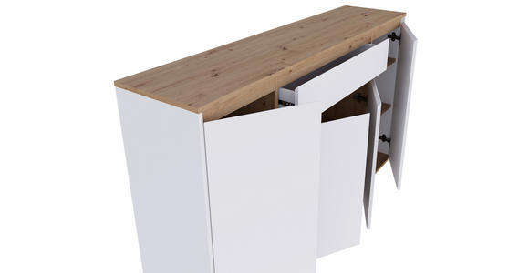 SIDEBOARD  160/93/38 cm 1 Schublade(n)  - Weiß/Eiche Artisan, MODERN, Holzwerkstoff (160/93/38cm) - Carryhome