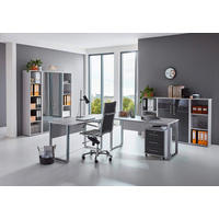 BÜRO - Anthrazit Hochglanz/Grau, MODERN, Holzwerkstoff - MID.YOU