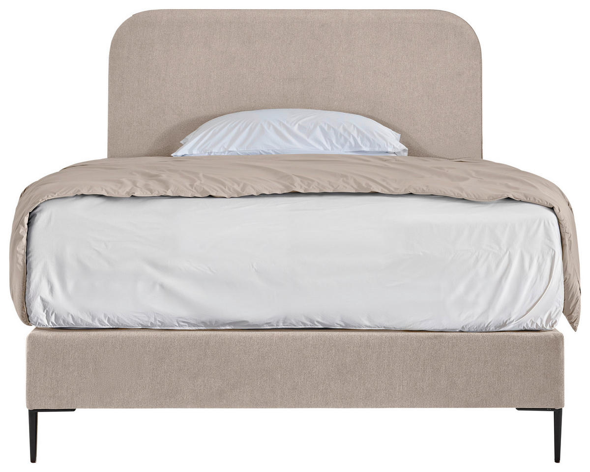 POSTEL BOXSPRING, 140/200 cm, béžová - černá/přírodní barvy, Moderní, kov/kompozitní dřevo (140/200cm) - MID.YOU