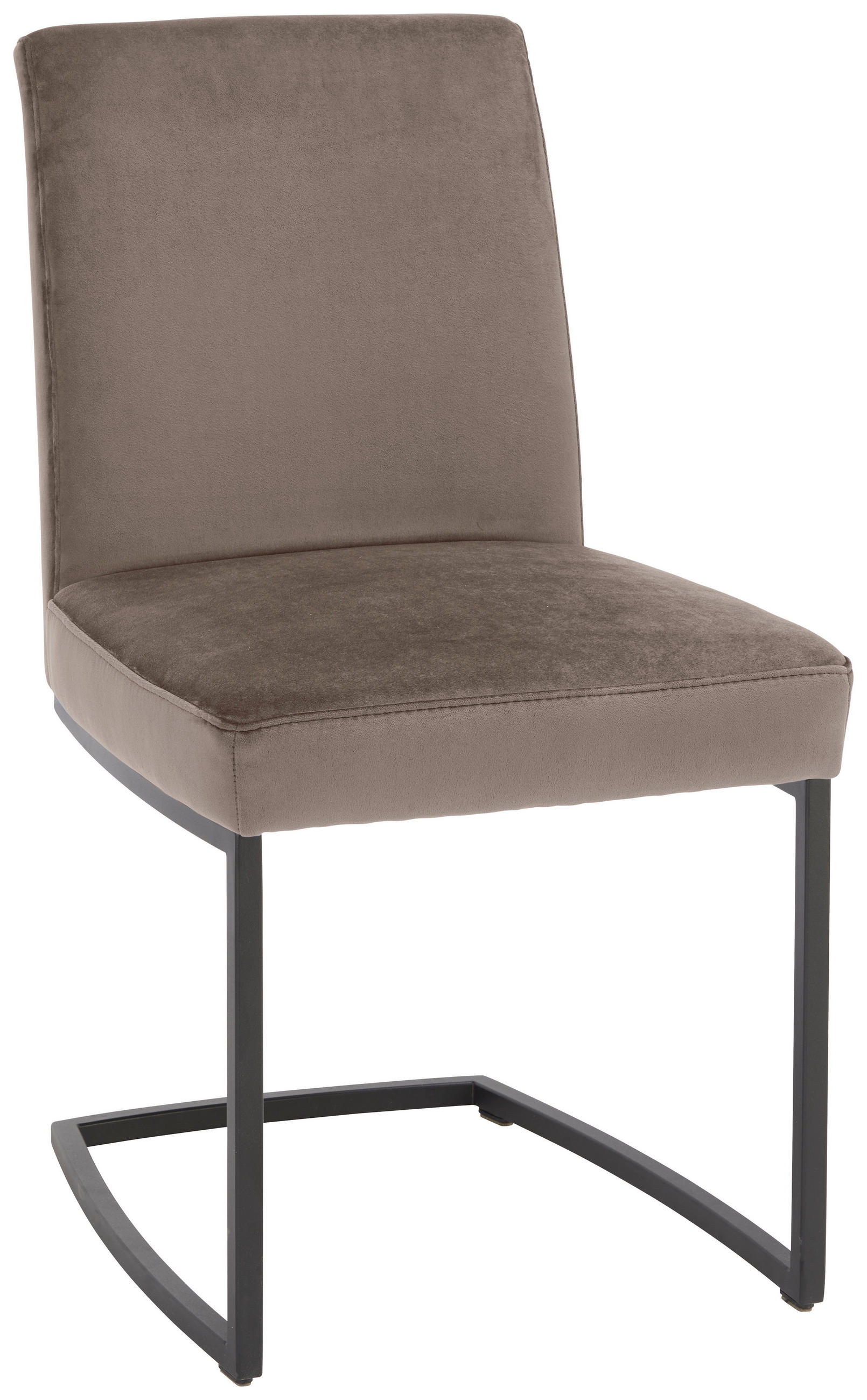 SCHWINGSTUHL  in Velours  - Graubraun/Schwarz, Design, Textil/Metall (46/88/61cm) - Joop!