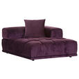 SOFAELEMENT in Samt Brombeere  - Brombeere/Schwarz, KONVENTIONELL, Kunststoff/Textil (125/66/155cm) - Ambia Home