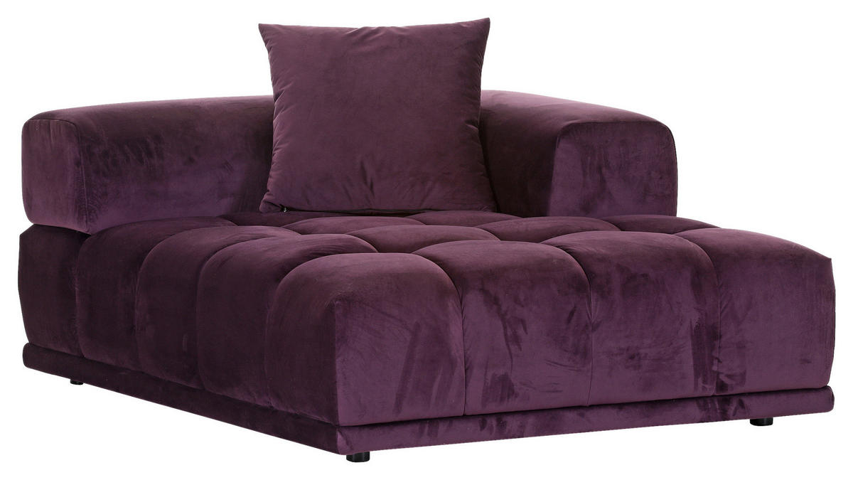 SOFAELEMENT Samt Brombeere  - Brombeere/Schwarz, KONVENTIONELL, Kunststoff/Textil (125/66/155cm) - Ambia Home