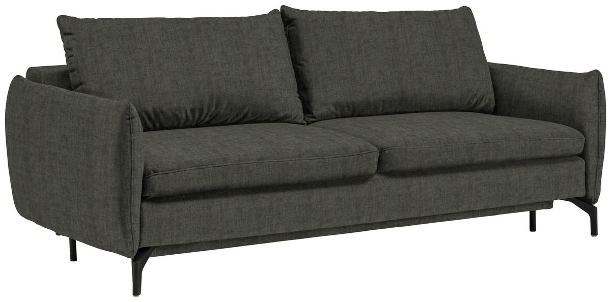 KANAPÉÁGY textil sötétzöld  - fekete/sötétzöld, Design, textil/fém (224/89/105cm) - Novel