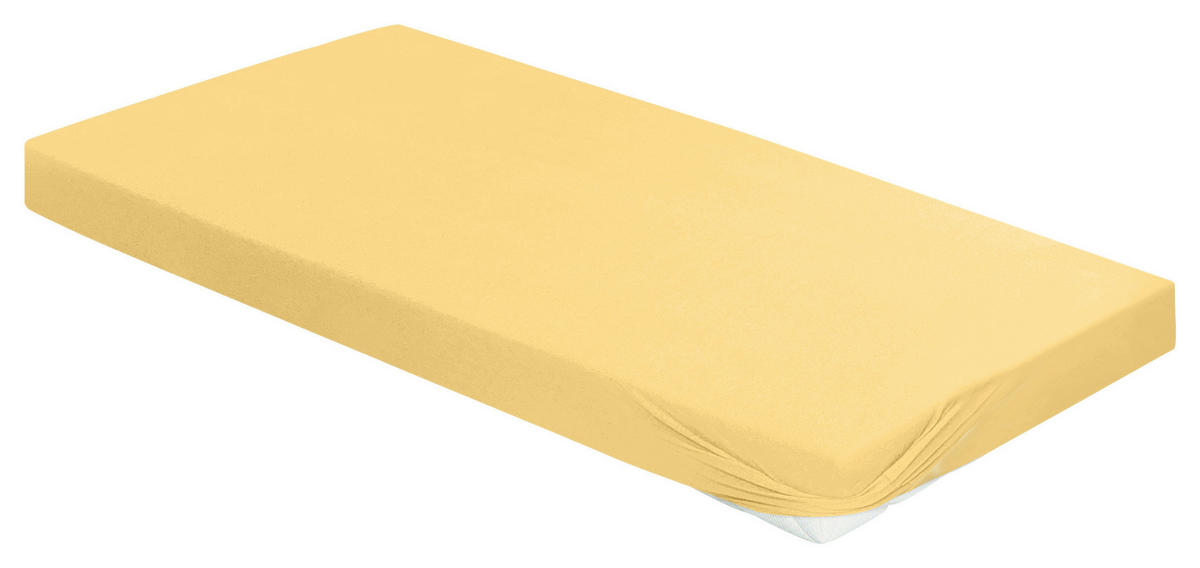 SPANNBETTTUCH Jersey 150/200 cm  - Honig, KONVENTIONELL, Textil (150/200cm) - Irisette