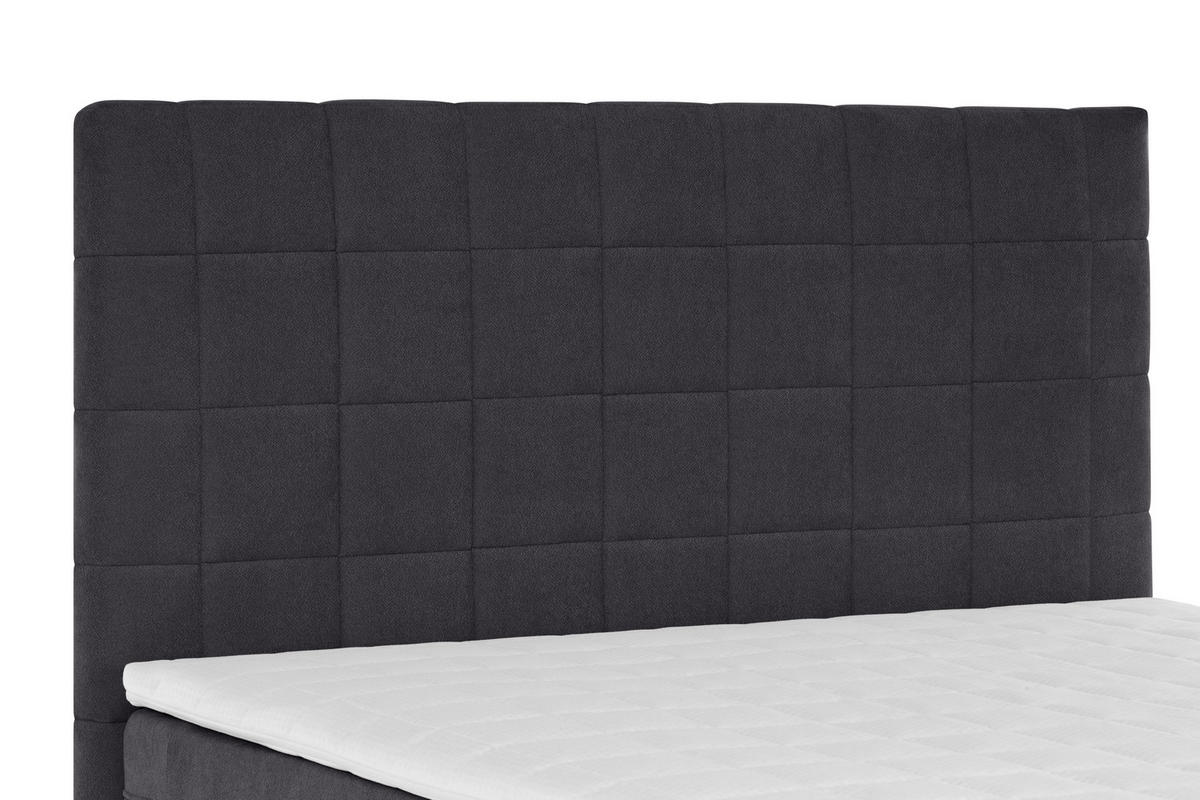 BOXSPRINGBETT 140/200 cm,  in Anthrazit  - Anthrazit/Schwarz, Design, Kunststoff/Textil (140/200cm) - Welnova