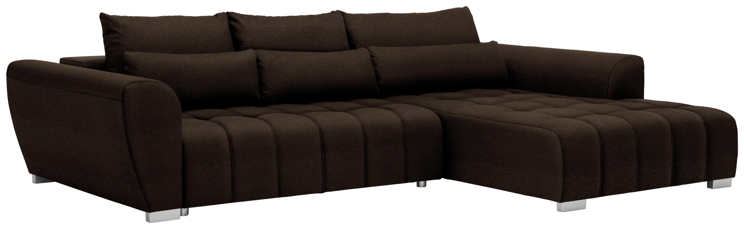 HÖRNSOFFA i vävt tyg mörkbrun  - silver/mörkbrun, Modern, textil/plast (304/218cm) - Livetastic